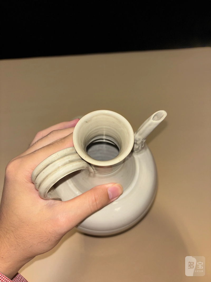 明 白釉弦纹龙首执壶 - 图6